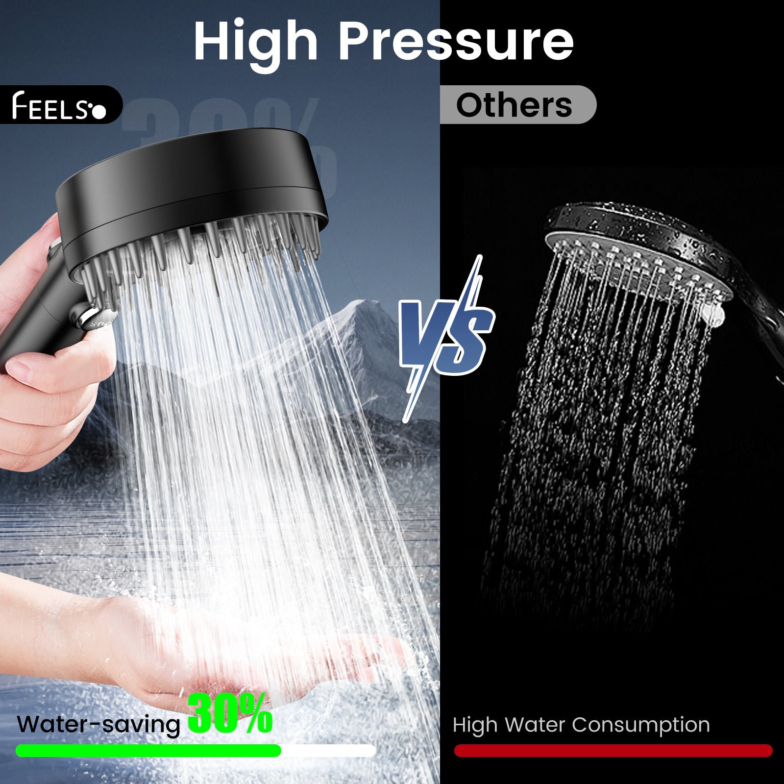 FEELSO DY1S Massage Handheld Filter Showerhead